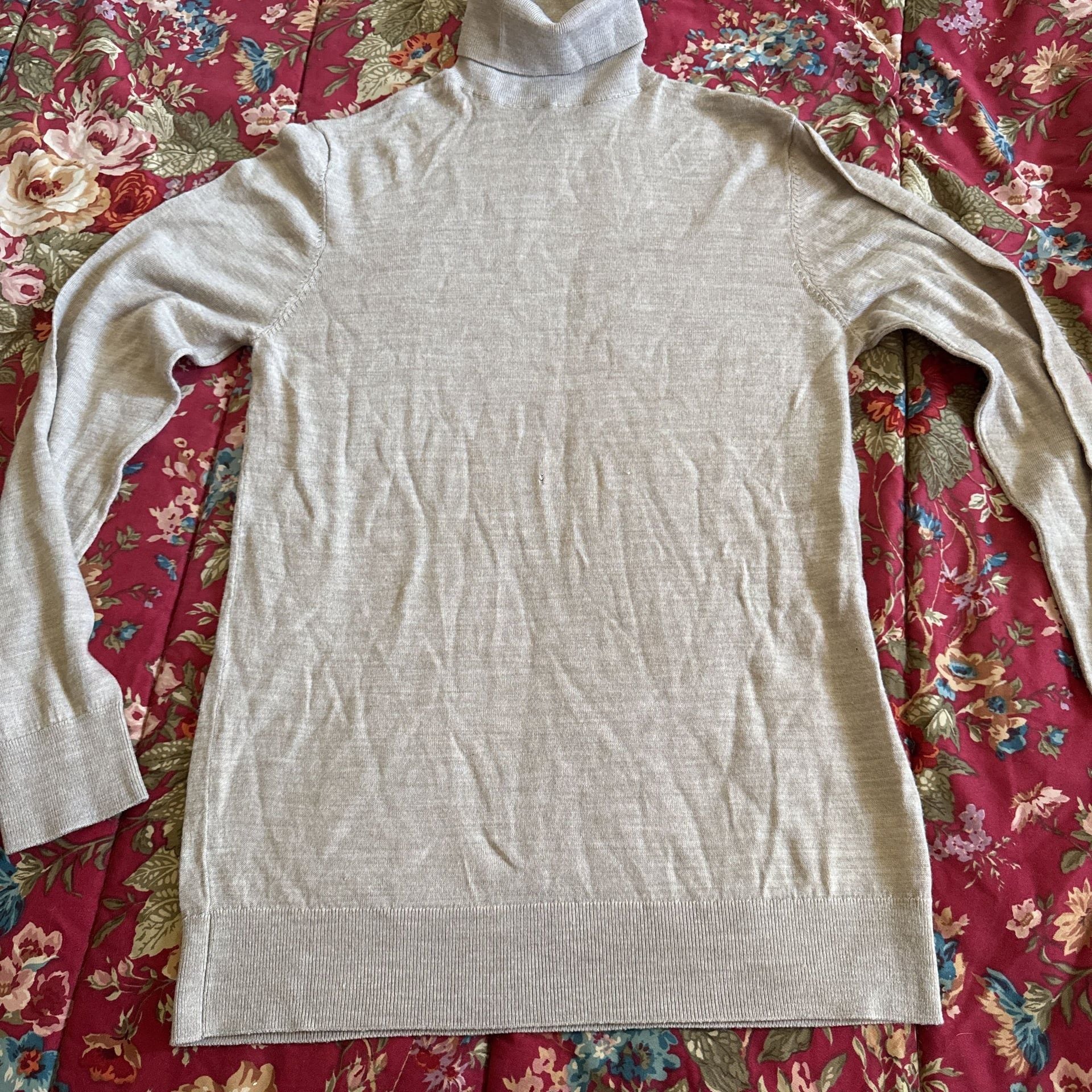 Slim Fit Fine-knit Turtleneck Sweater - Gray melange - Men 2