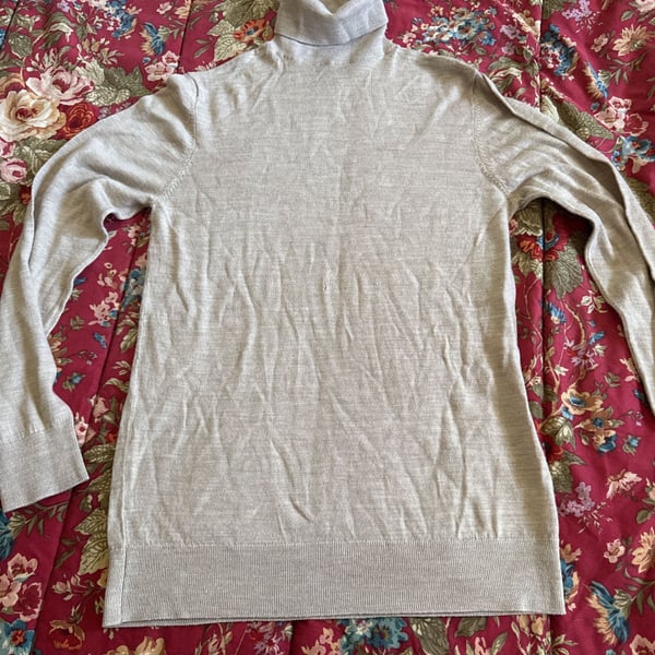 Slim Fit Fine-knit Turtleneck Sweater - Gray melange - Men
