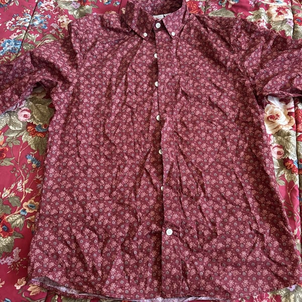 Ken LTD Just for You Hawaiian Multi-Color Floral S/S Mens Shirt Cotton Sz Small
