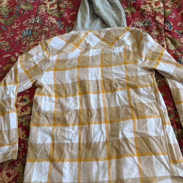 Vintage Quiksilver Men Hoodie Small Yellow White Plaid