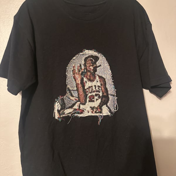 Vintage Michael Jordan black t shirt stitched chicago bulls brand new L
