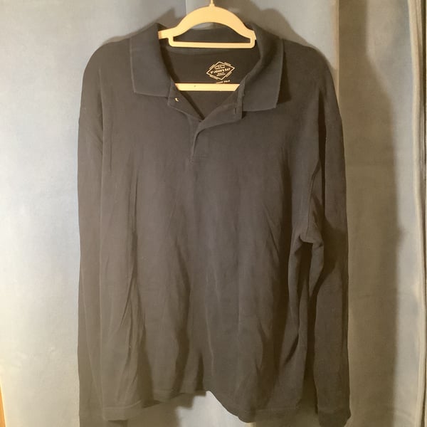 Men's Long Sleeve Black Polo Shirt