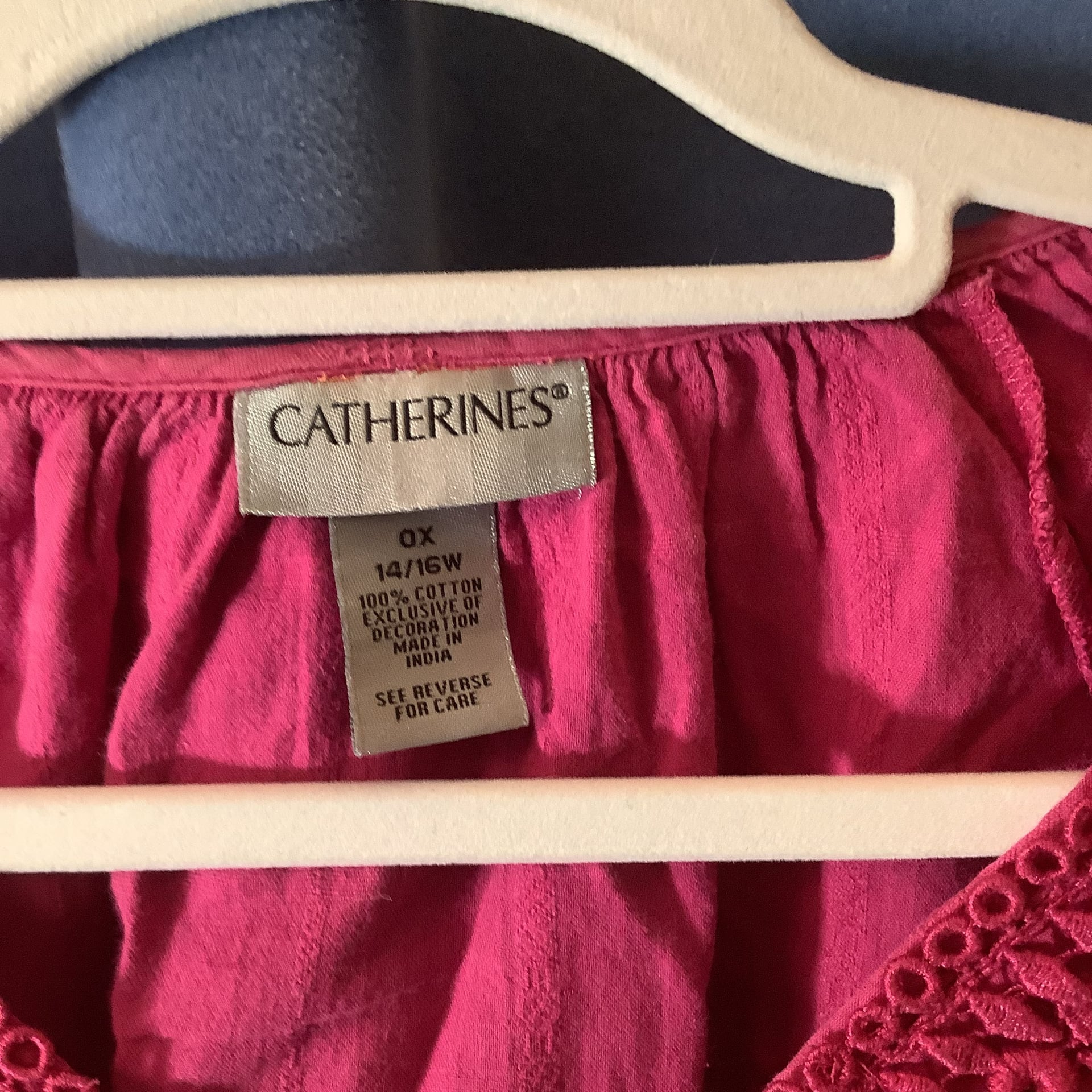 Women's Red Crochet Trim Blouse 3