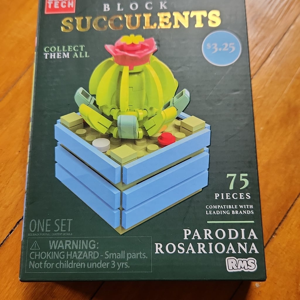 NEW, Block Succulents PARODIA ROSARIOANA Building Block Set 75 Pieces - Picture 1 of 2