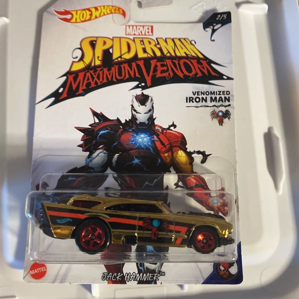 NIB 2019 VENOMIZED IRON MAN JACK HAMMER SPIDER MAN MAXIMUM VENOM HOT WHEELS #2/5