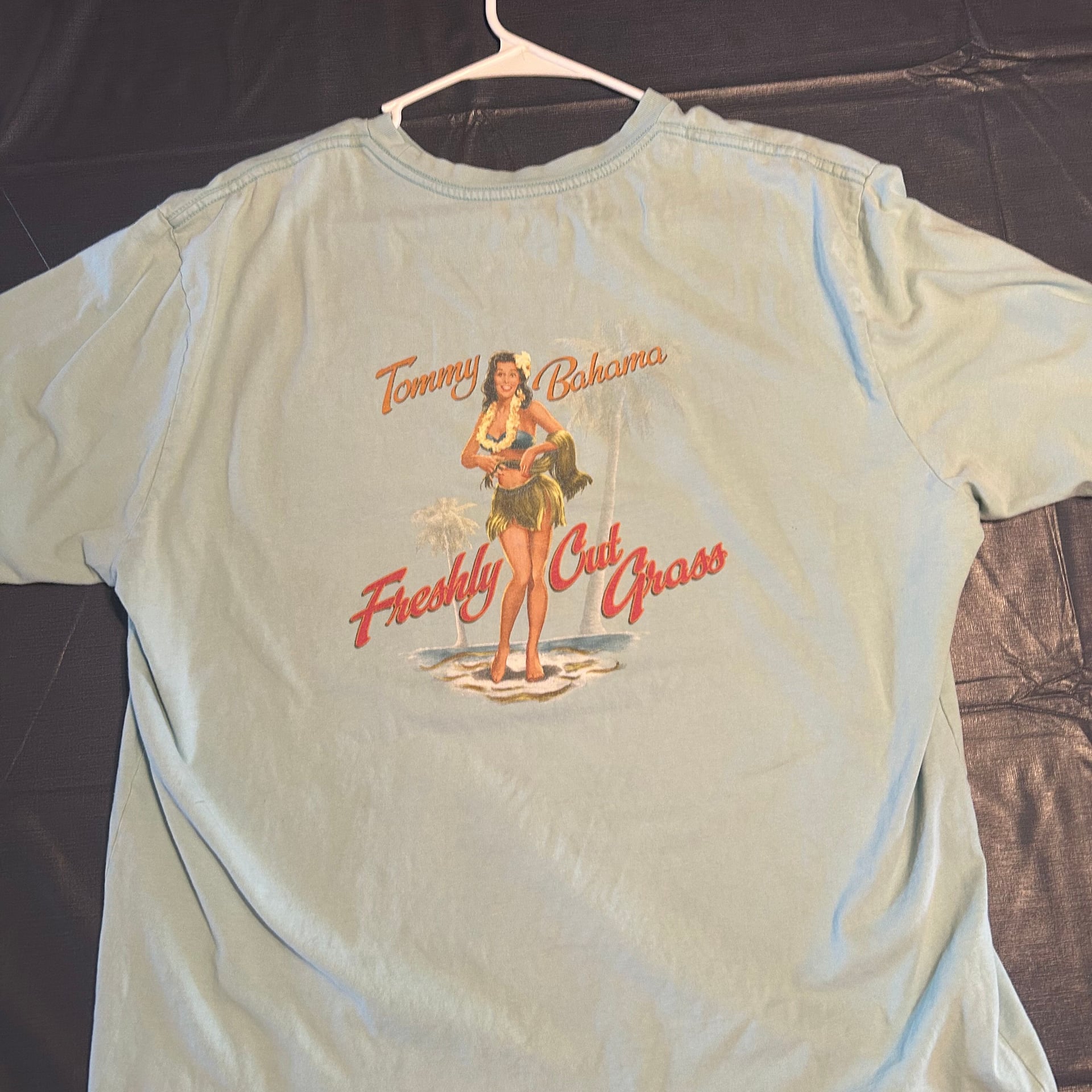 TOMMY BAHAMA Relax light blue Short Sleeve T Shirt large “freshly cut grass” 3