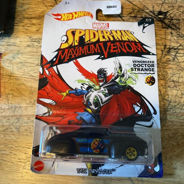Hot Wheels Spider-Man Maximum Venom Doctor Strange Tail Dragger diecast 5/5 NEW