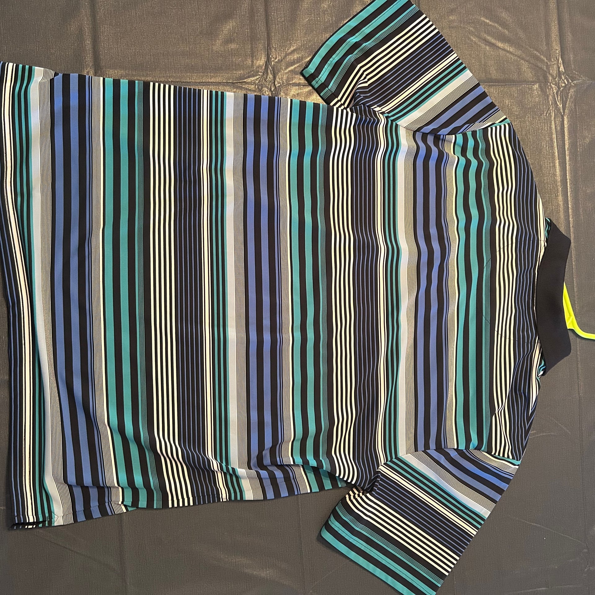 Chaps 78 Golf Stay-Dry Men L Polo Shirt Short Sleeve Striped polyester blend 2
