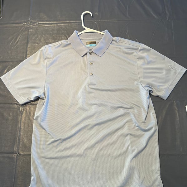 PGA Tour Golf Shirt Men's L Collared Short Sleeve Polo With Logo