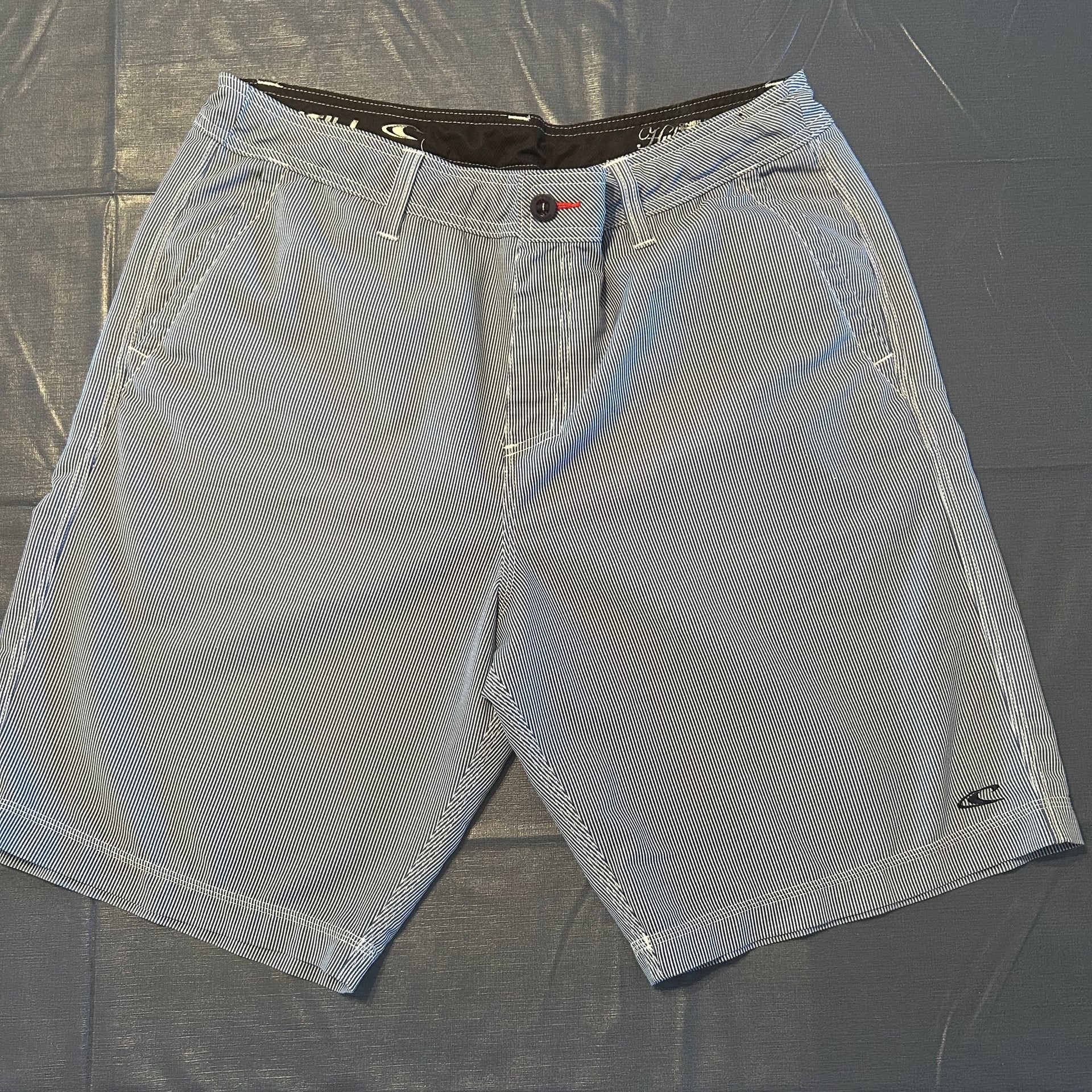O'Neill Striped Blue and White Bermuda Shorts sz 34 1