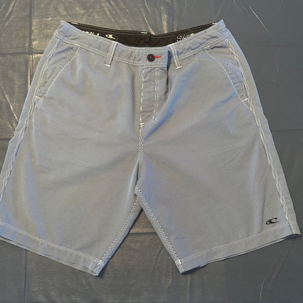 O'Neill Striped Blue and White Bermuda Shorts sz 34