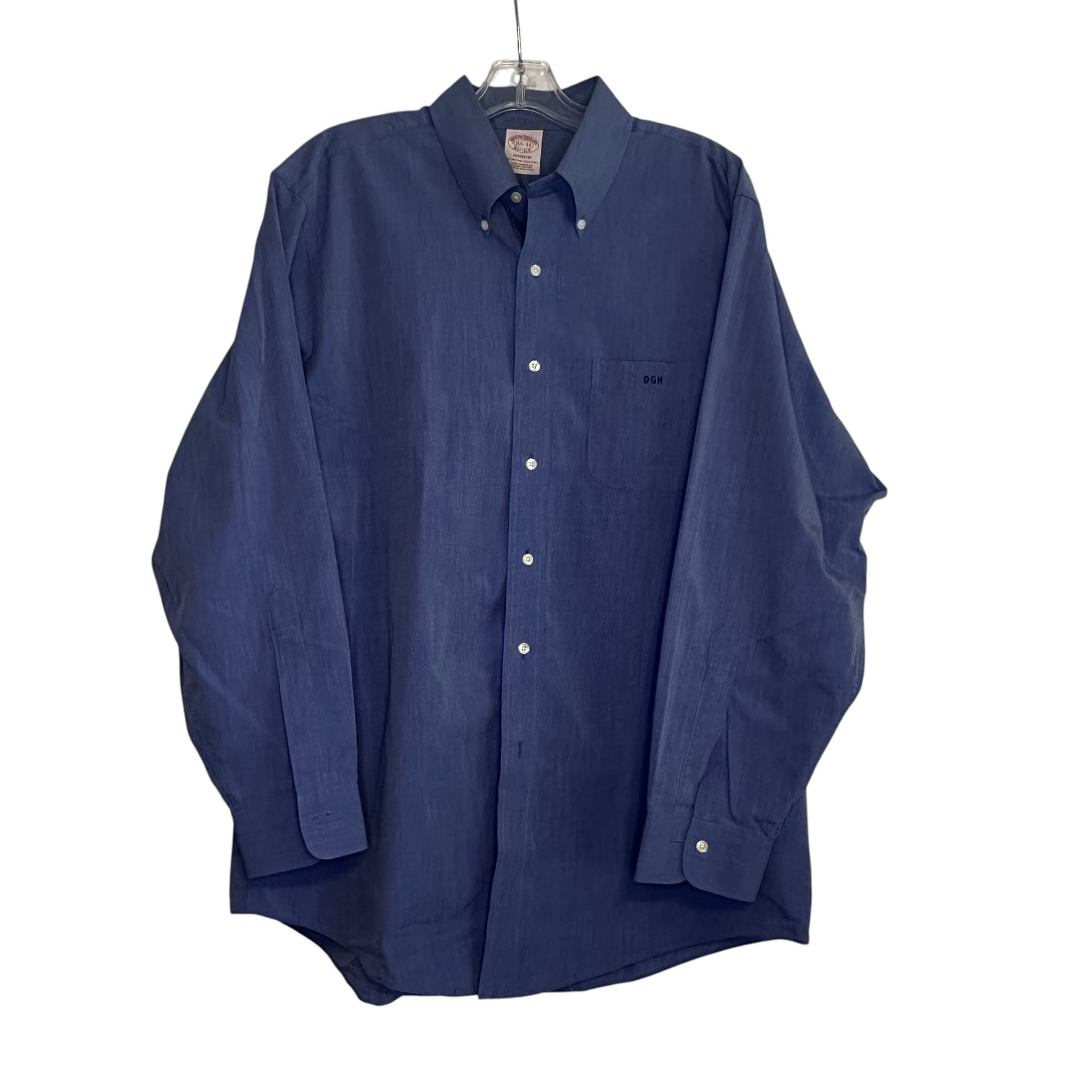 Brooks Brothers Oxford Dress Longsleeve Shirt Mens 34 Blue Reg Fit 100% Cotton 1