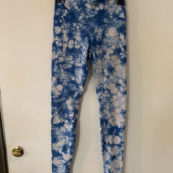 Lululemon Wunder Under Pant Hi-Rise Shibori Varsity Blue White Size 2 Bin J