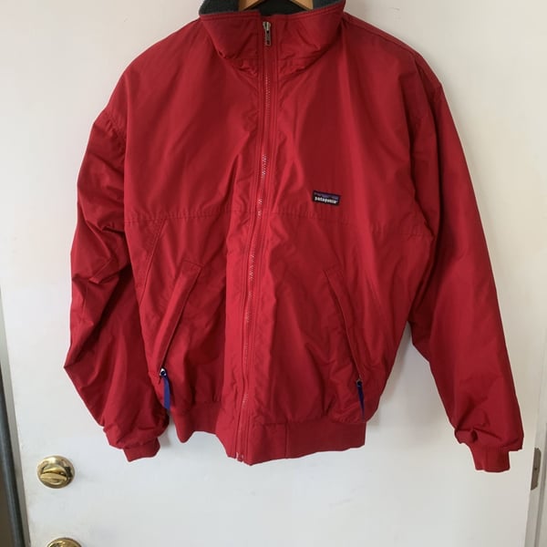 1990’s Patagonia Made In USA Full Zip Fleece Lined Nylon Jacket Red Size S OF