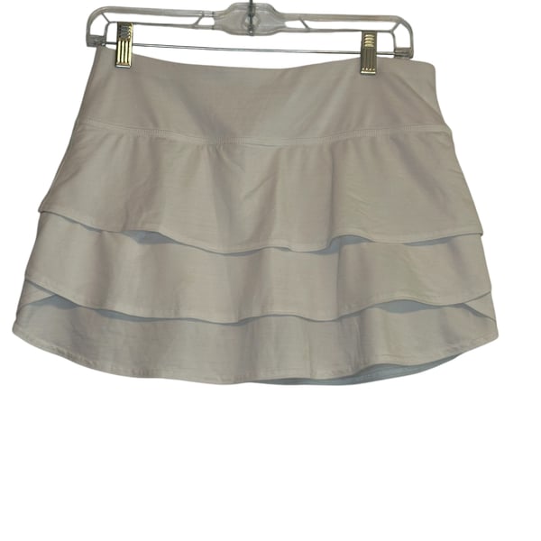Athleta Athletic Skort Womens  S Tiered Ruffle Skirt Elastic No Slip Mesh Short