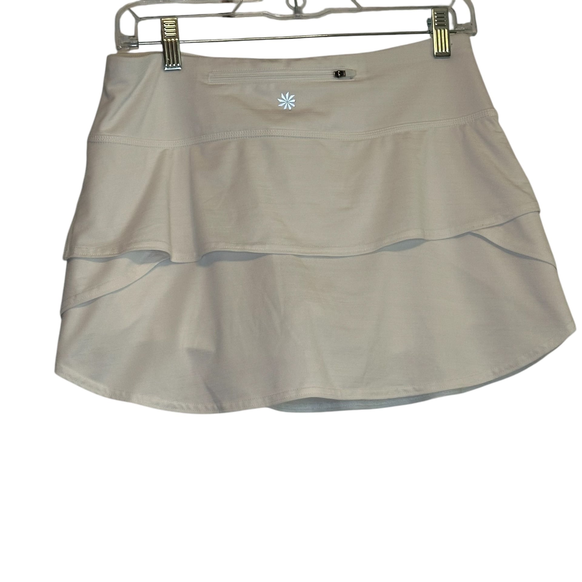 Athleta Athletic Skort Womens S Tiered Ruffle Skirt Elastic No Slip Mesh Short 3