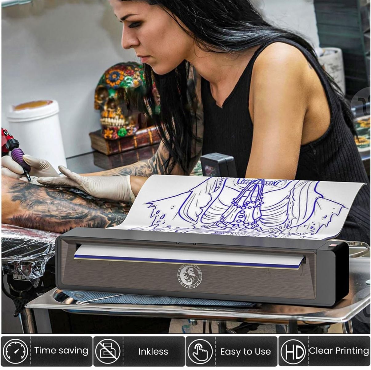Wireless Tattoo Stencil Printer with Bluetooth 5