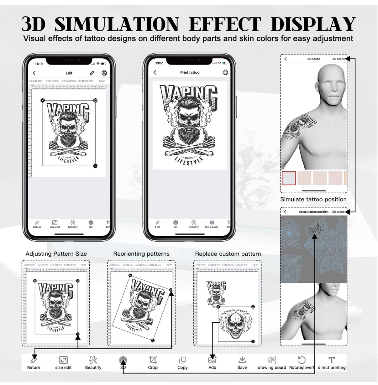 Wireless Tattoo Stencil Printer with Bluetooth 6