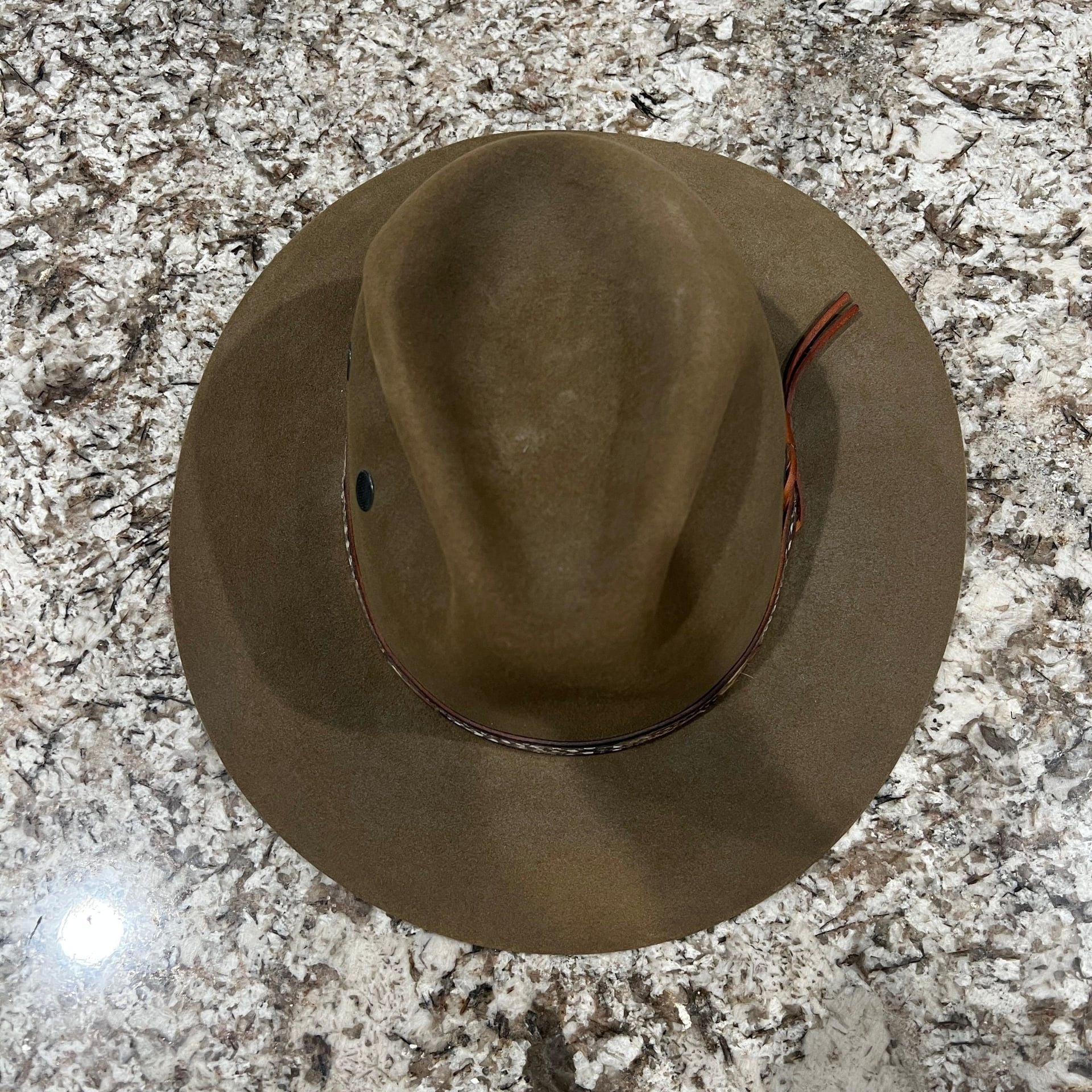Gun Club Stetson 4X Beaver Brown Fedora Hat Feather Leather size 7 1/8 7