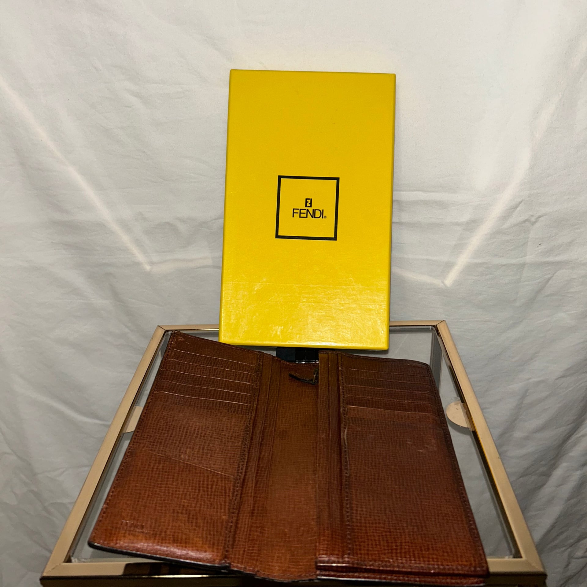 Fendi Tobacco Zucca Canvas and Leather Bifold Passport Organizer Fendi 2