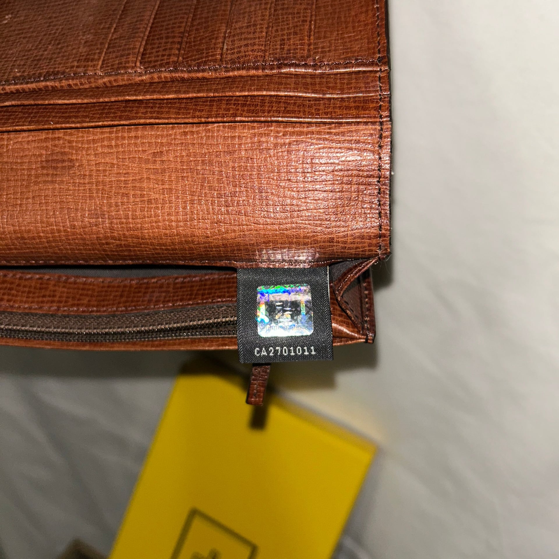 Fendi Tobacco Zucca Canvas and Leather Bifold Passport Organizer Fendi 3