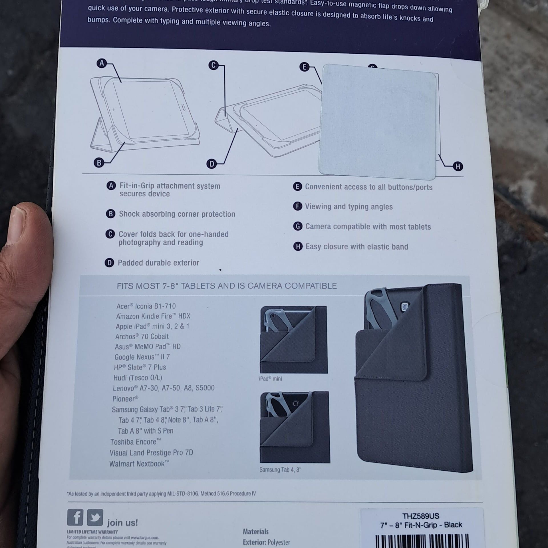 Targus Fit-n-grip Versatile Padded Protective Case Fits Most 9"-10.1" Tablets 2