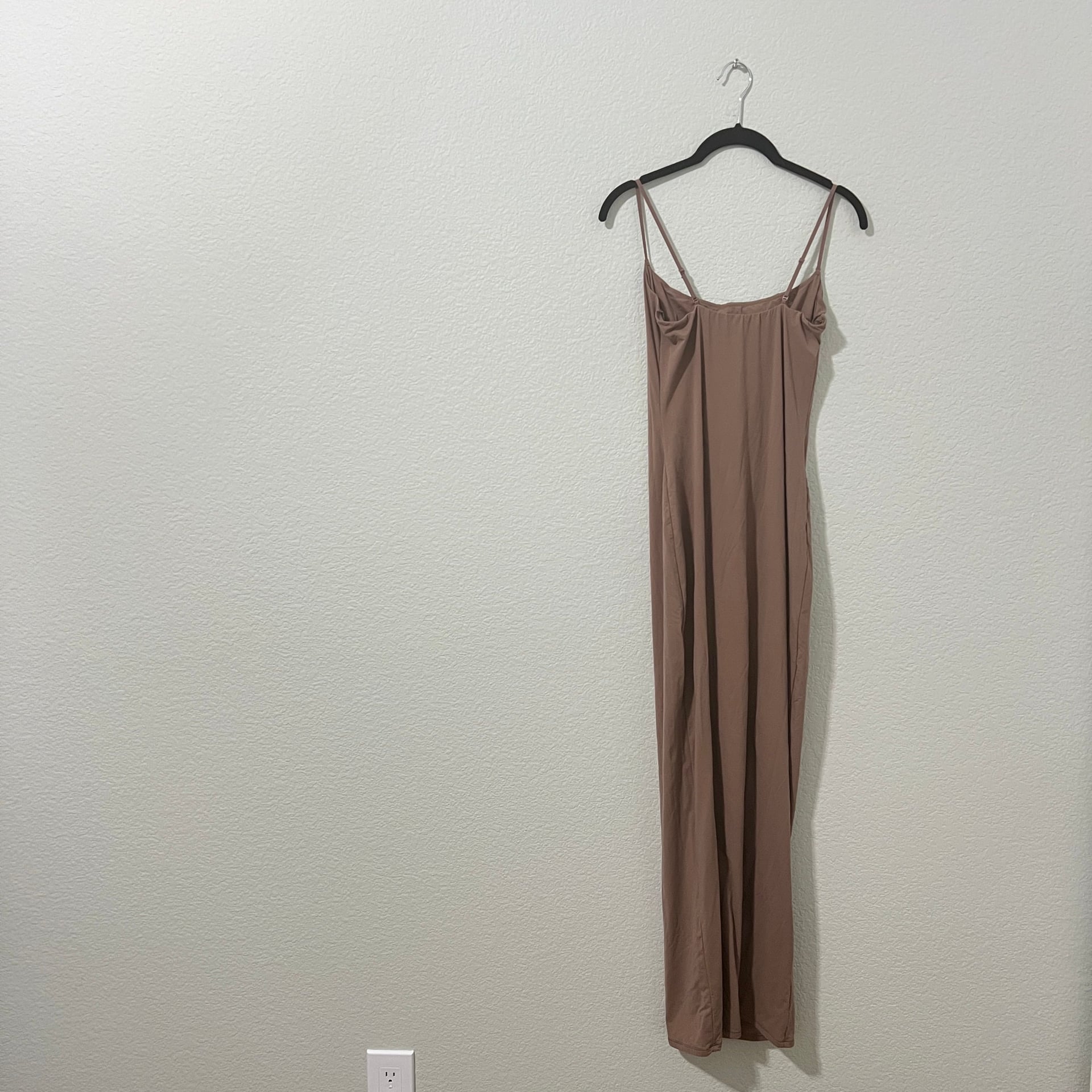 Skims Fits Everybody Brown Spaghetti Strap Maxi Dress Size Large Umber Womens 4