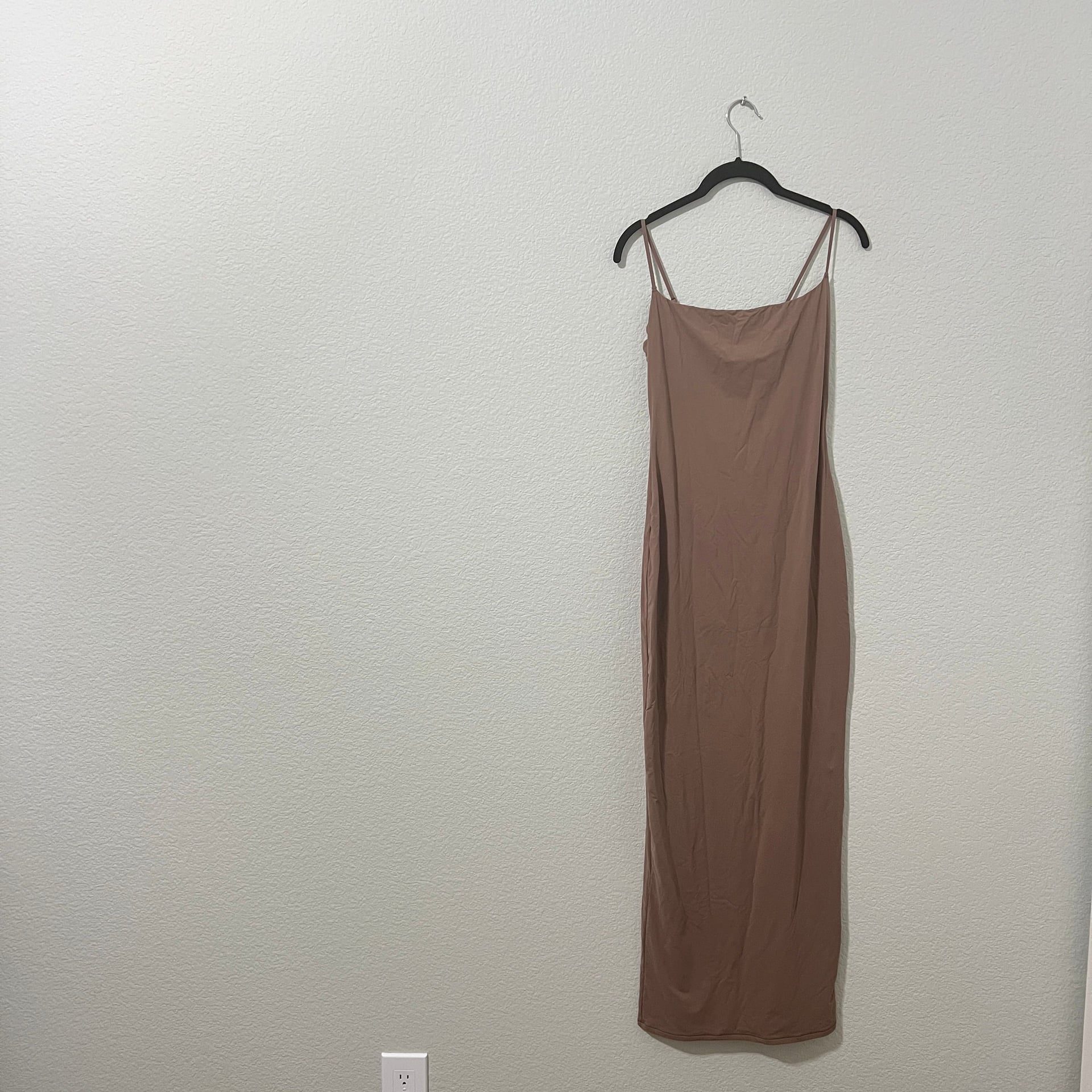 Skims Fits Everybody Brown Spaghetti Strap Maxi Dress Size Large Umber Womens 2