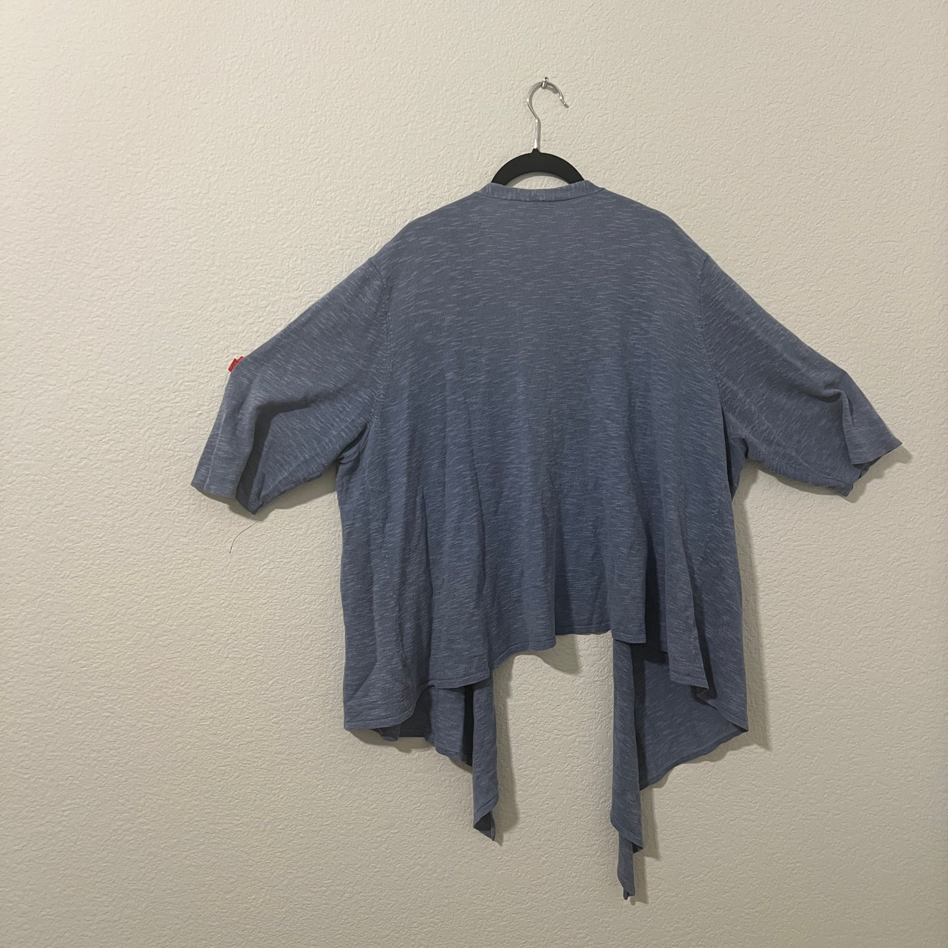 Eileen Fisher Blue Open-Front Cardigan 3/4 Sleeve Periwinkle Blue Size 2X Linen 4