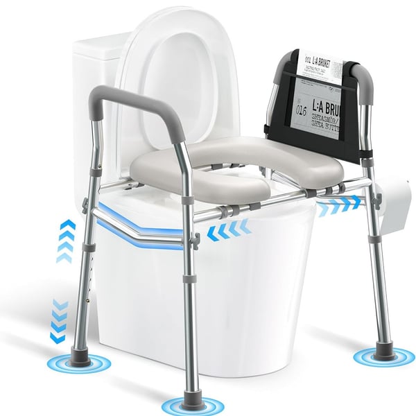 Adjustable Toilet Safety Rail with Backrest