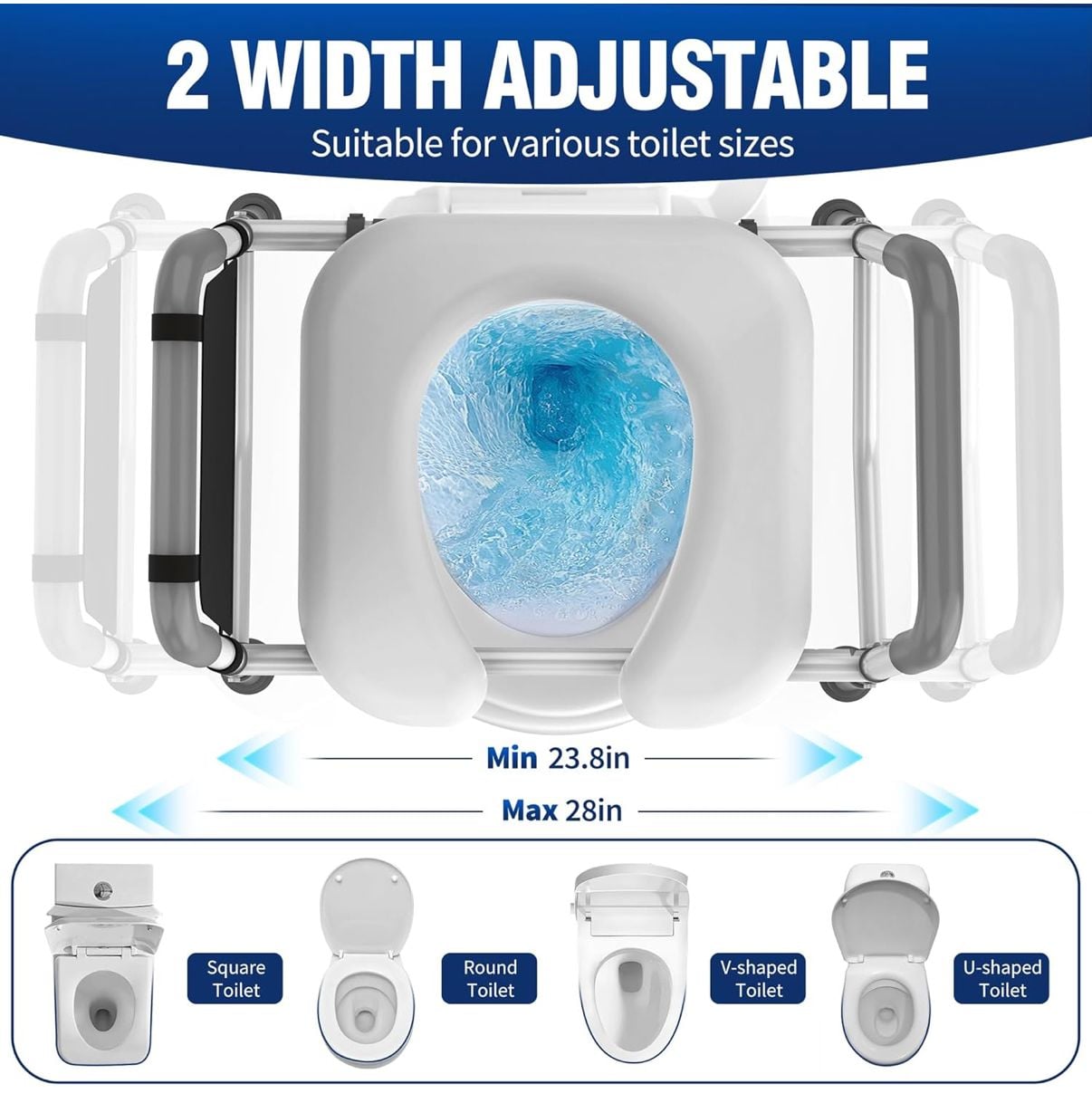 Adjustable Toilet Safety Rail with Backrest 5