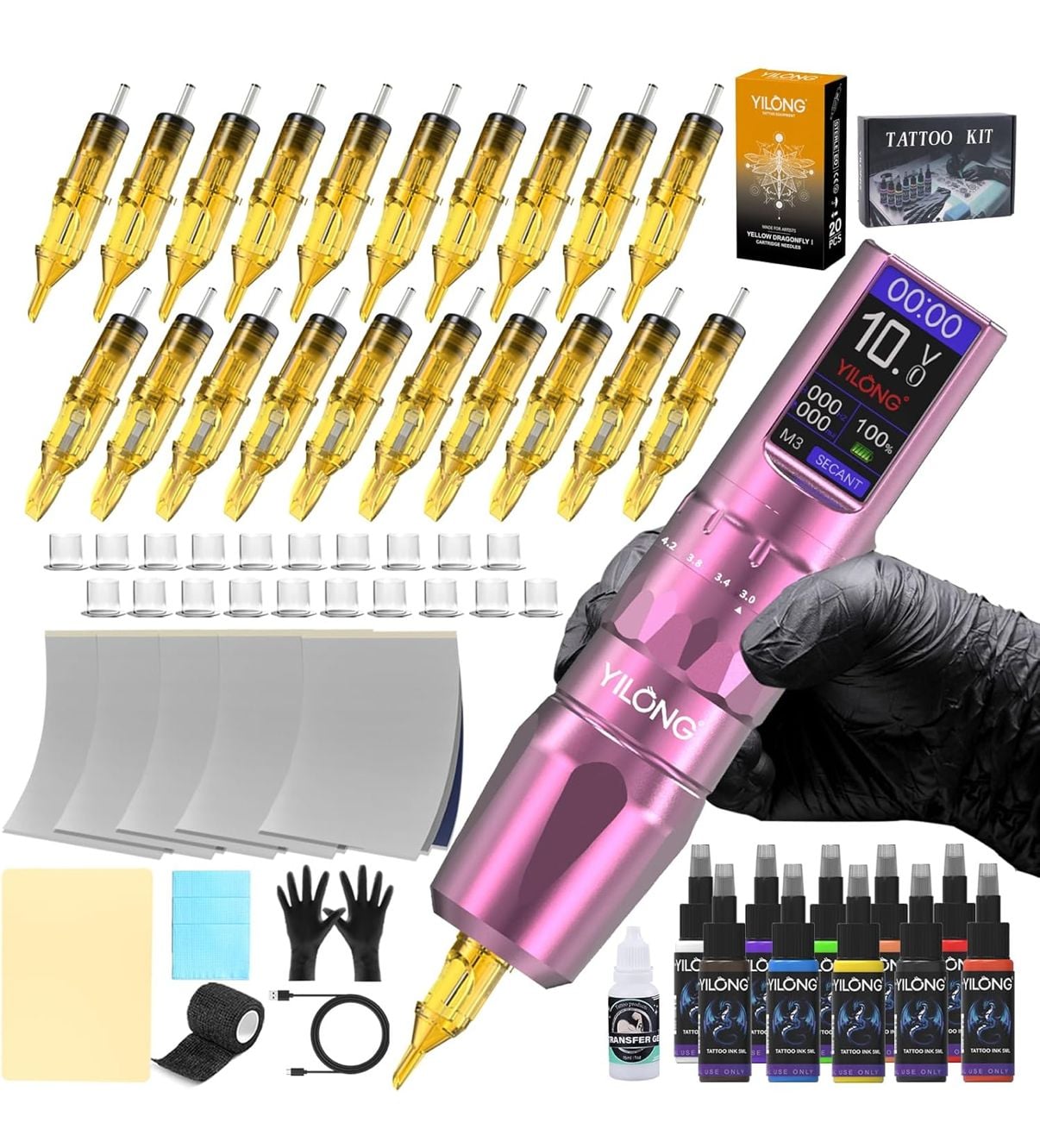 Complete Tattoo Machine Kit with LCD Display 1