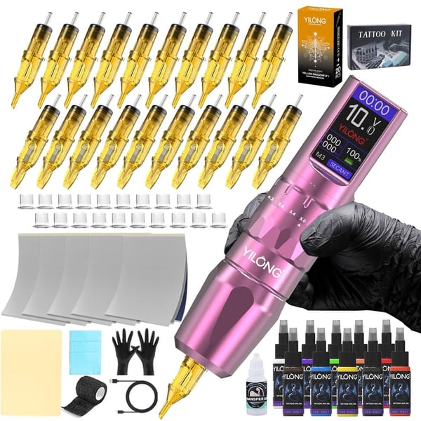 Complete Tattoo Machine Kit with LCD Display
