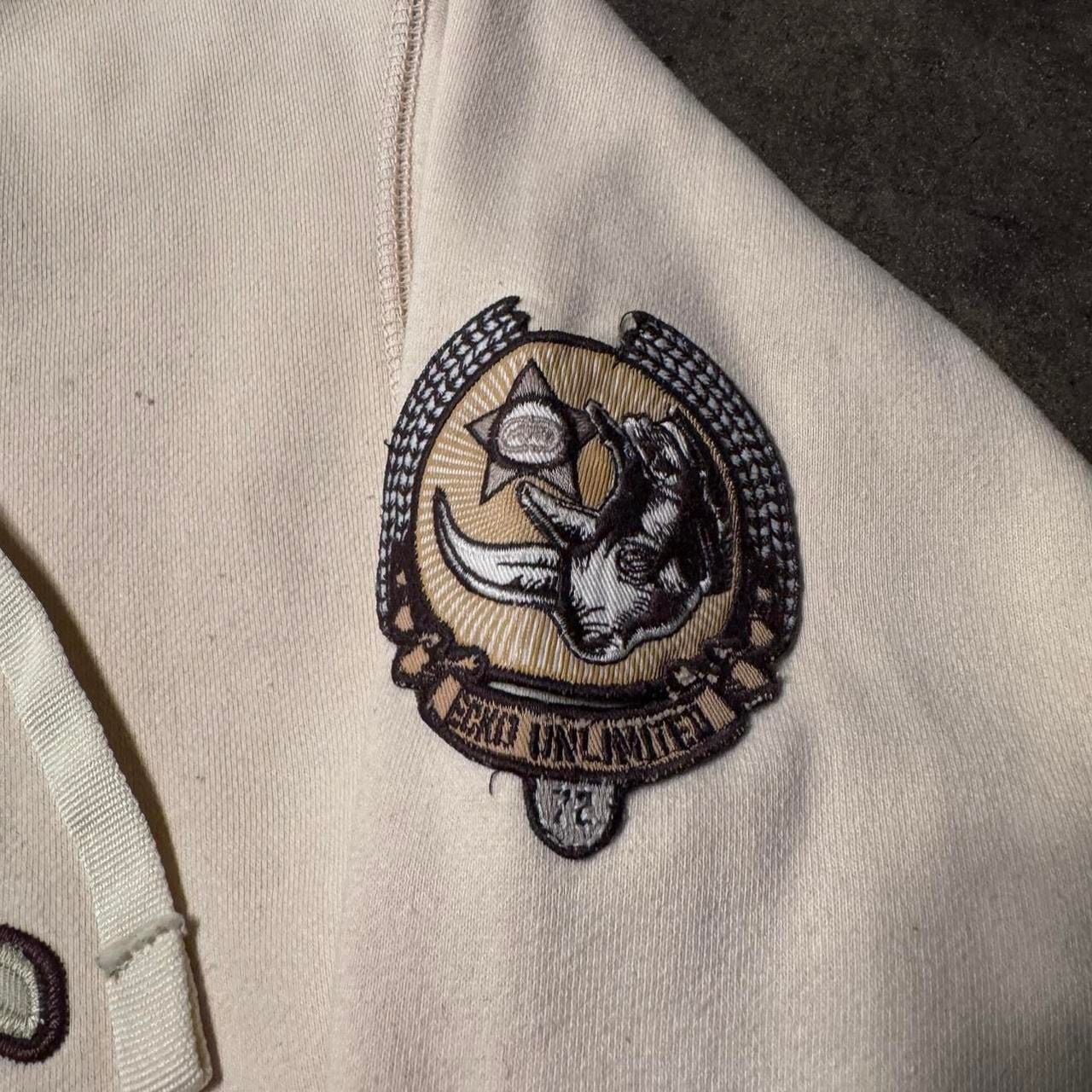 Ecko Unltd.biege zip up hoodie with embroidered logo and spellout X-large
4