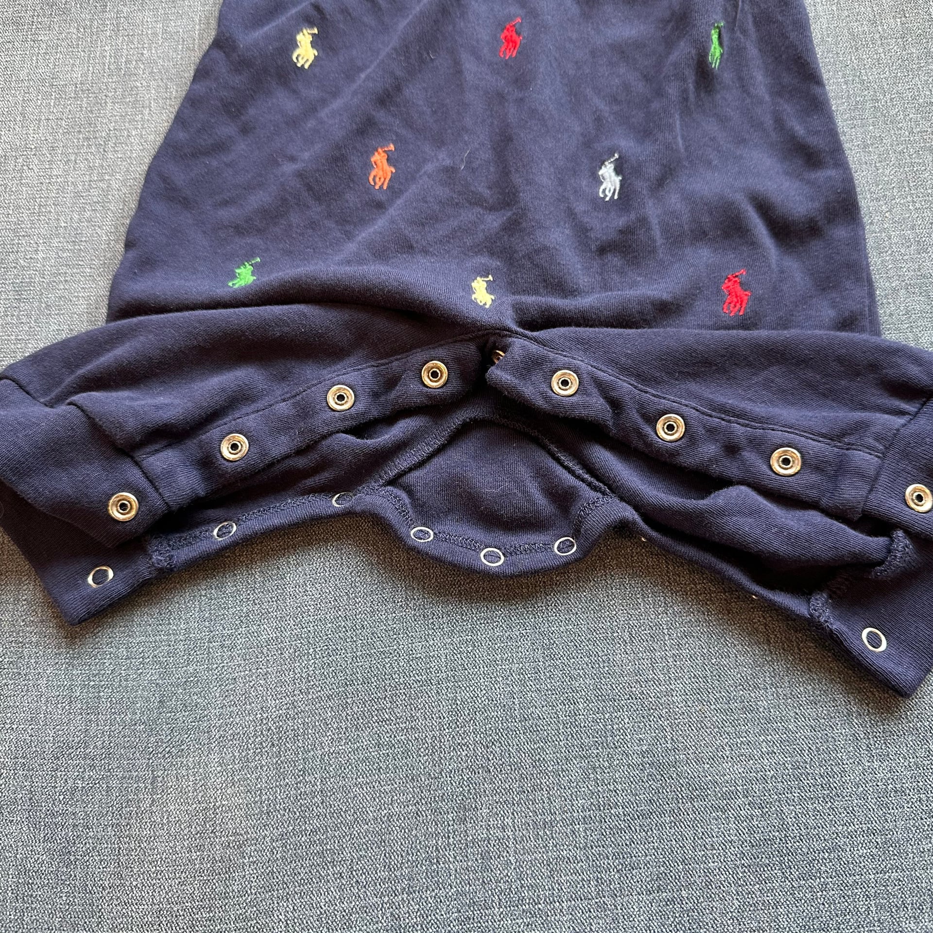 Polo Ralph Lauren Baby Boys Pony Cotton Coverall 6M Navy Embroidered Logo Romper 5