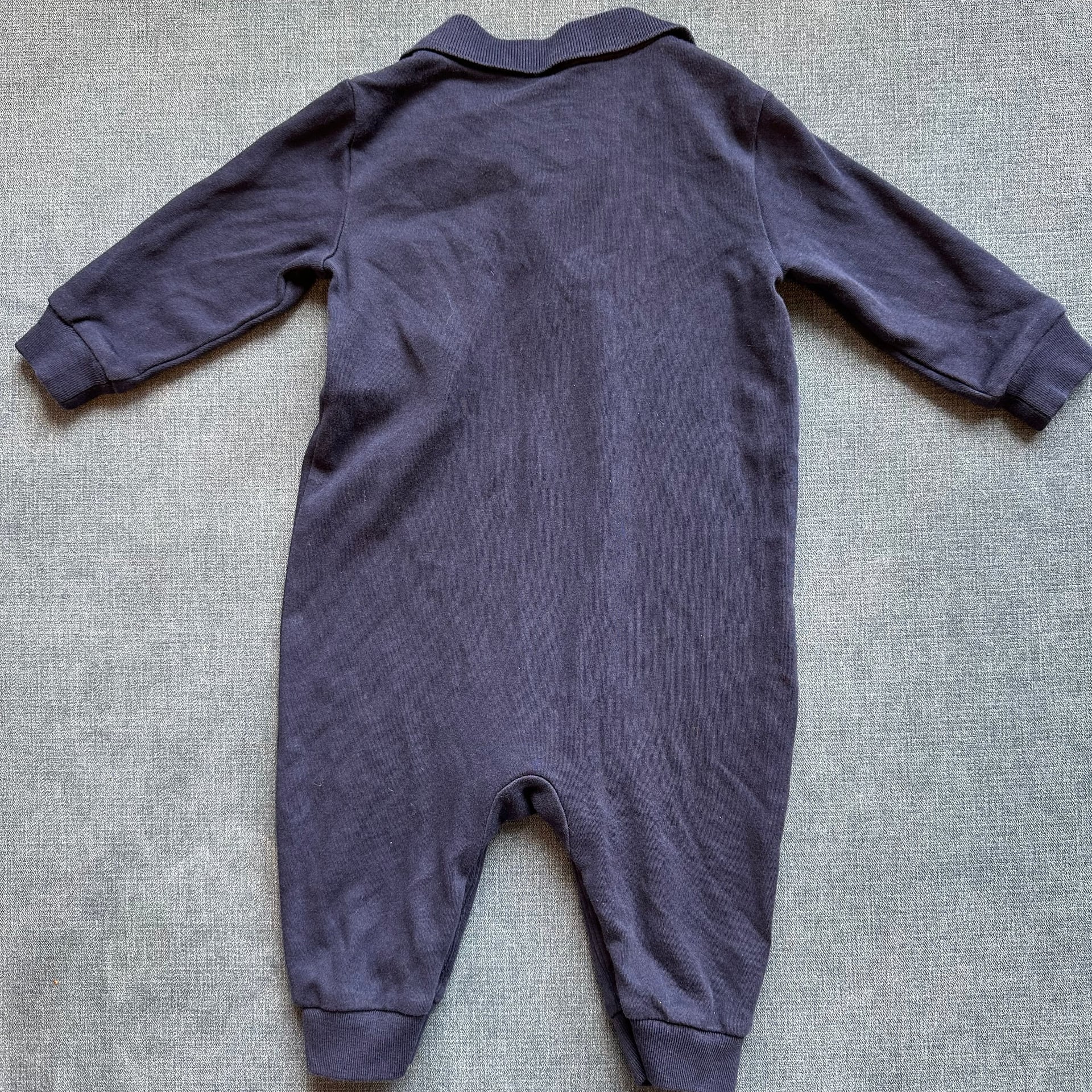 Polo Ralph Lauren Baby Boys Pony Cotton Coverall 6M Navy Embroidered Logo Romper 2