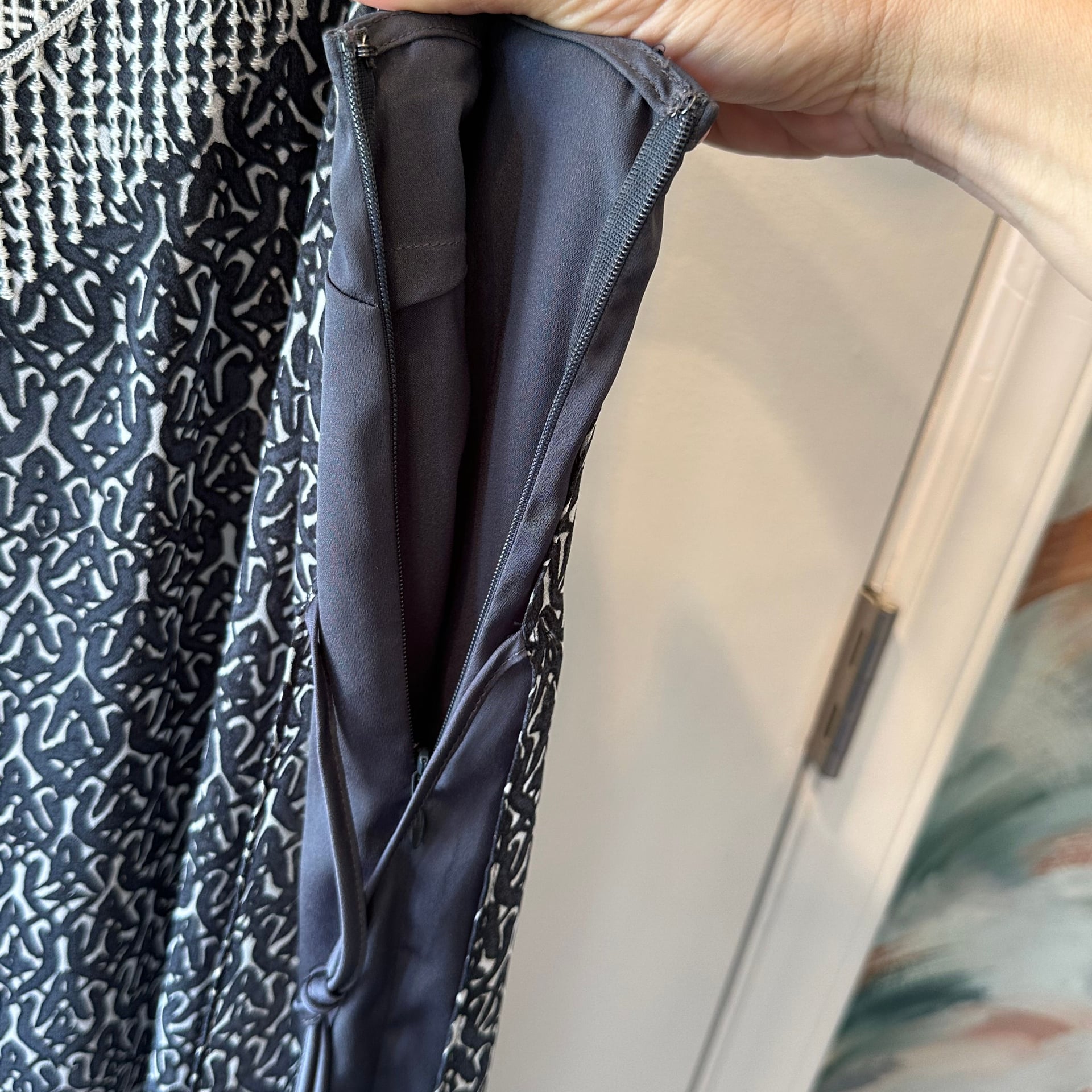 NIC+ZOE Overlay Jumpsuit Casablanca Nights Gray Small 8