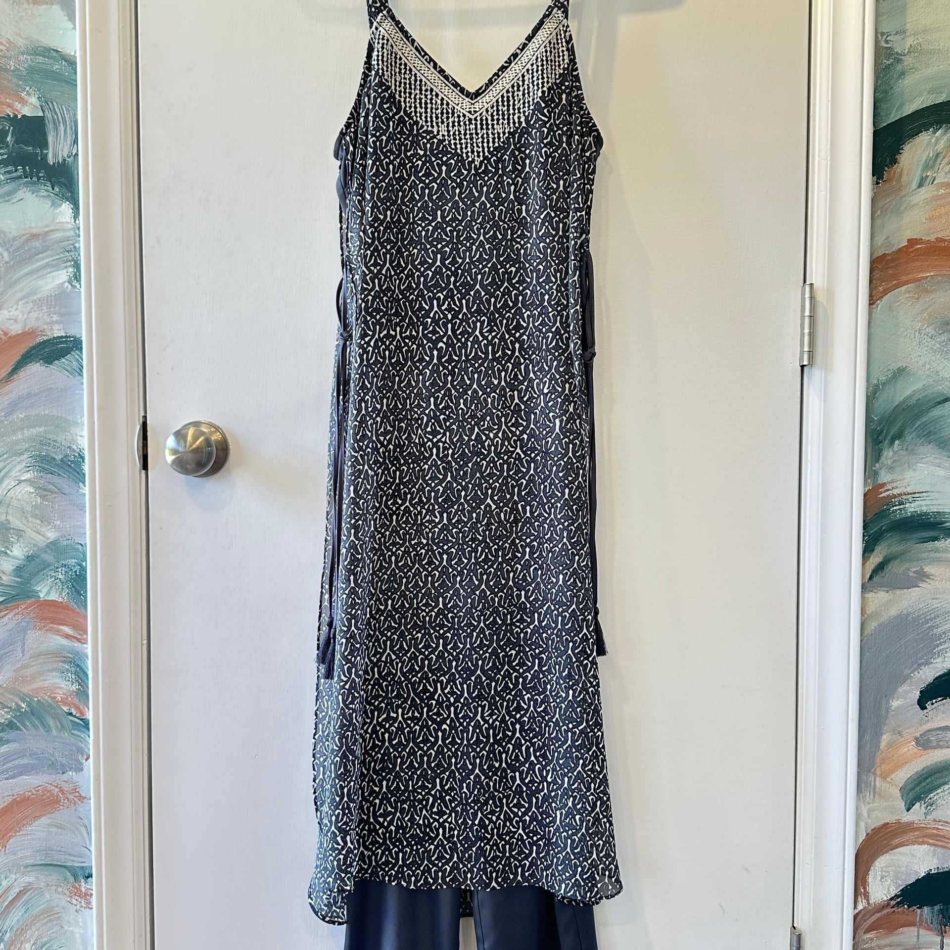 NIC+ZOE Overlay Jumpsuit Casablanca Nights Gray Small 1