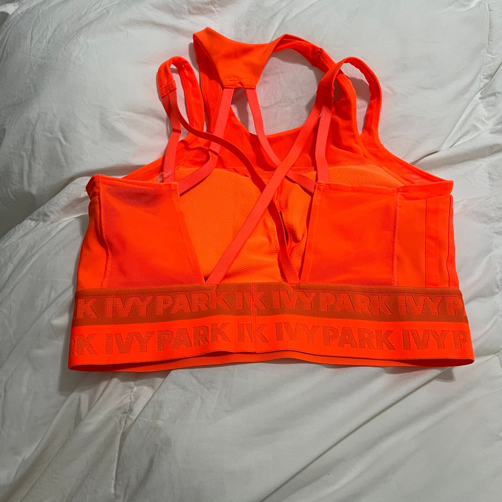Adidas x Ivy Park Halter Bra Womens Size Small Solar Orange Beyonce Sporty Gym 5