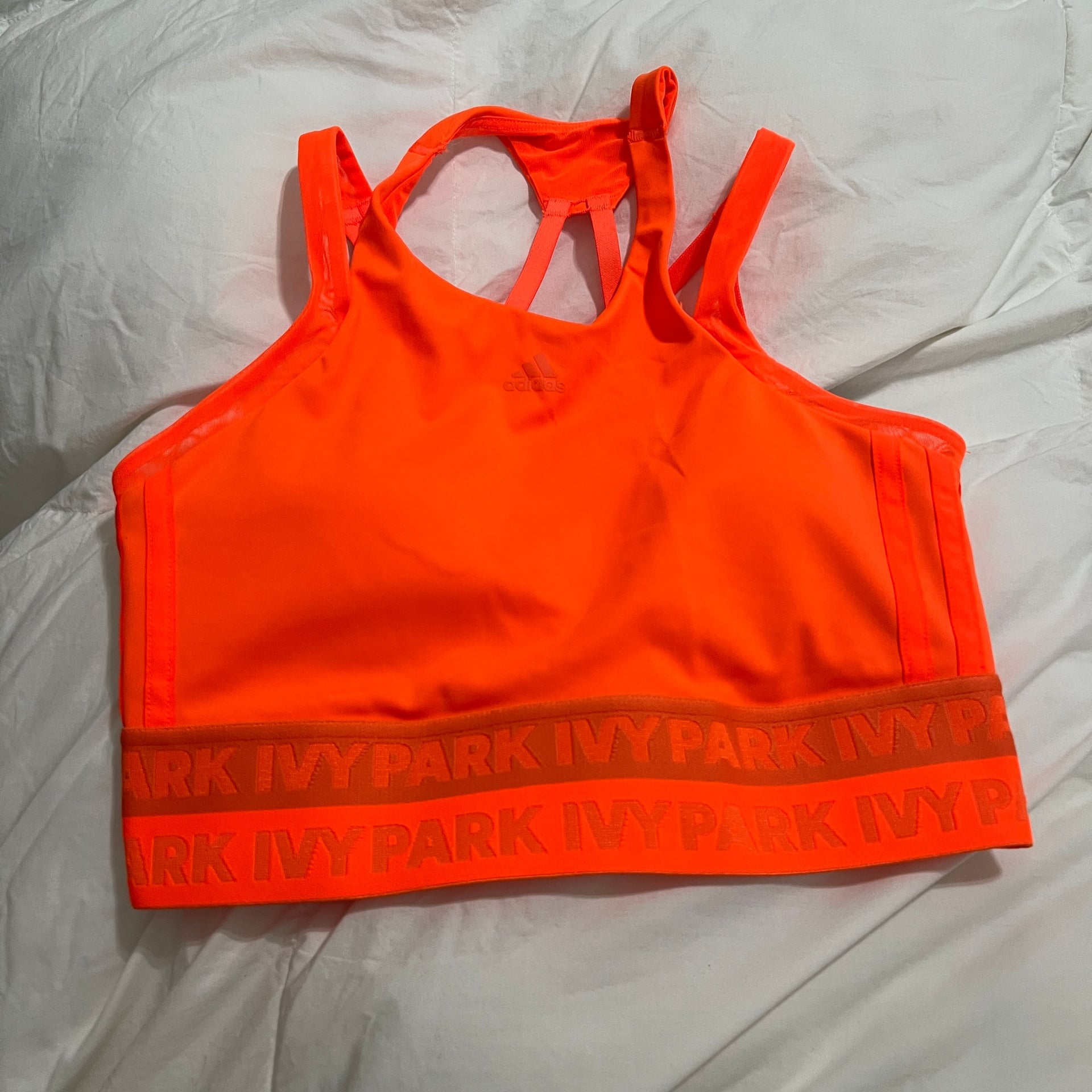 Adidas x Ivy Park Halter Bra Womens Size Small Solar Orange Beyonce Sporty Gym 2