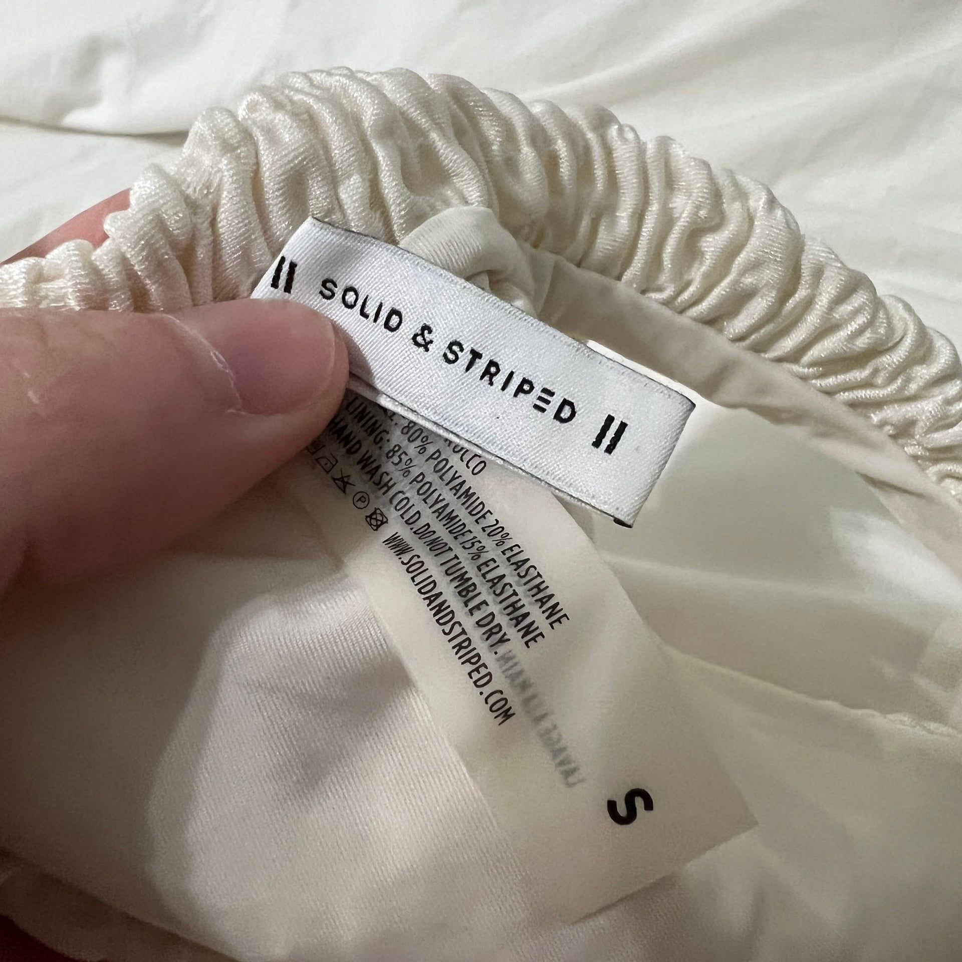 Solid & Striped Annabelle Bikini Bottom Pearl Size Small Ruched High Waist 4