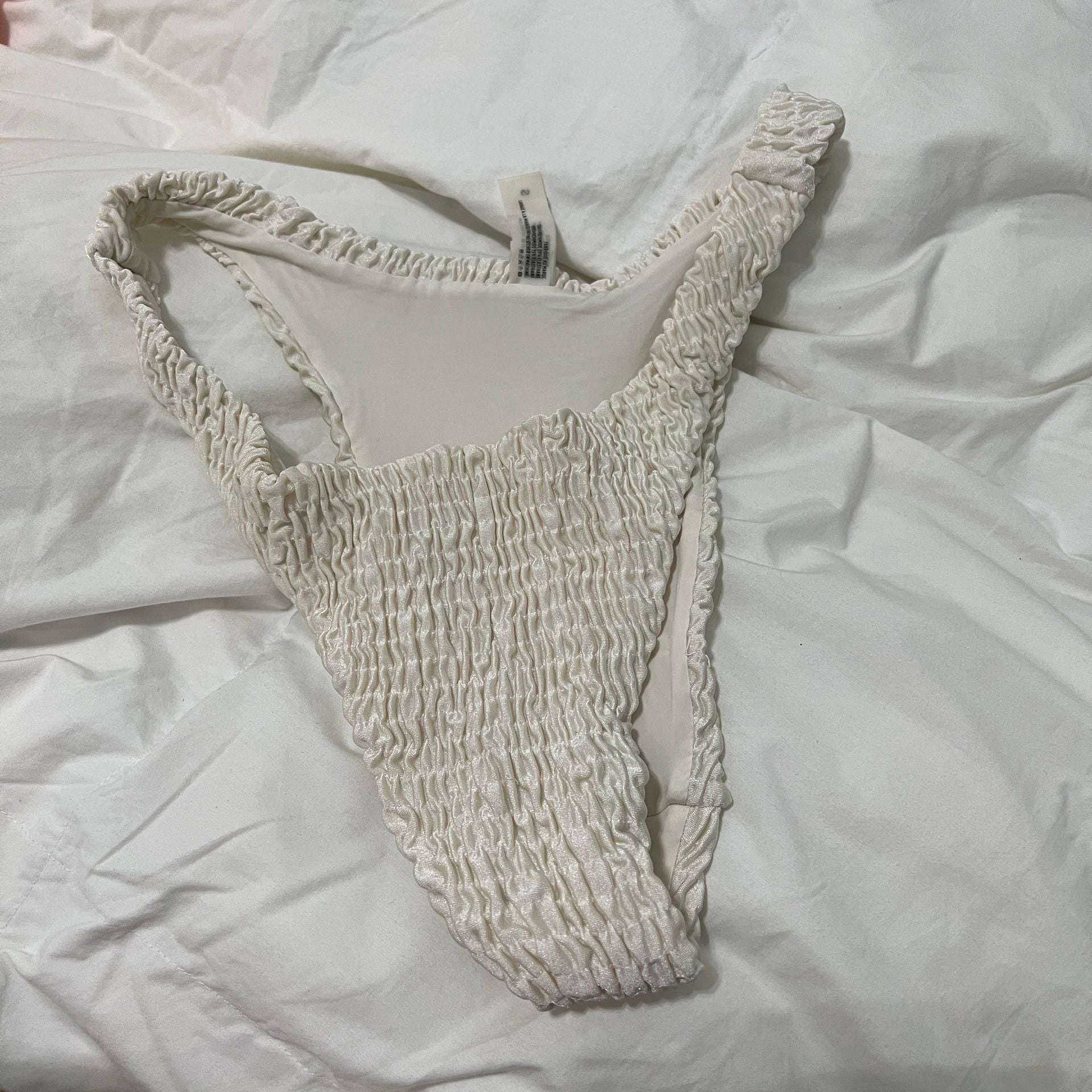 Solid & Striped Annabelle Bikini Bottom Pearl Size Small Ruched High Waist 2