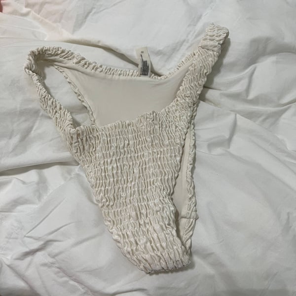 Solid & Striped Annabelle Bikini Bottom Pearl Size Small Ruched High Waist