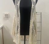 Charming Charlie Lacy Cardigan Jacket Cold Shoulder Long Sleeve Sz XL 6