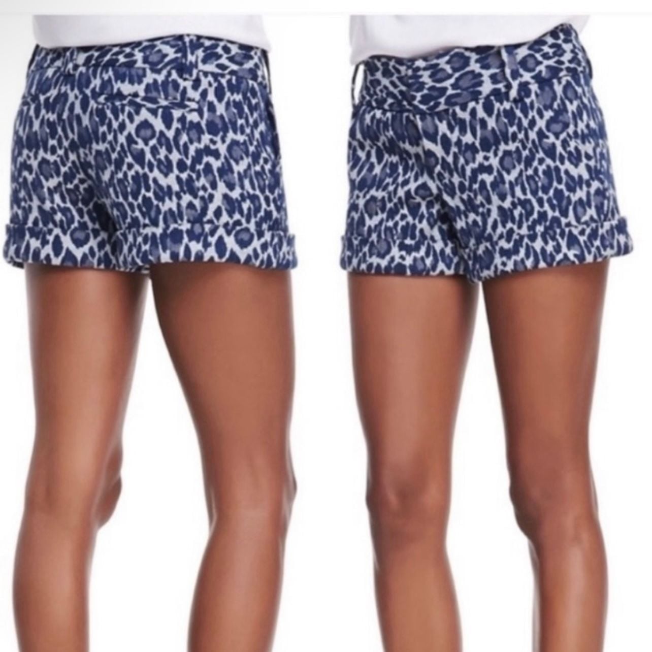 Alice & Olivia Cast Cheetah Animal Print Shorts Denim Size 4 2