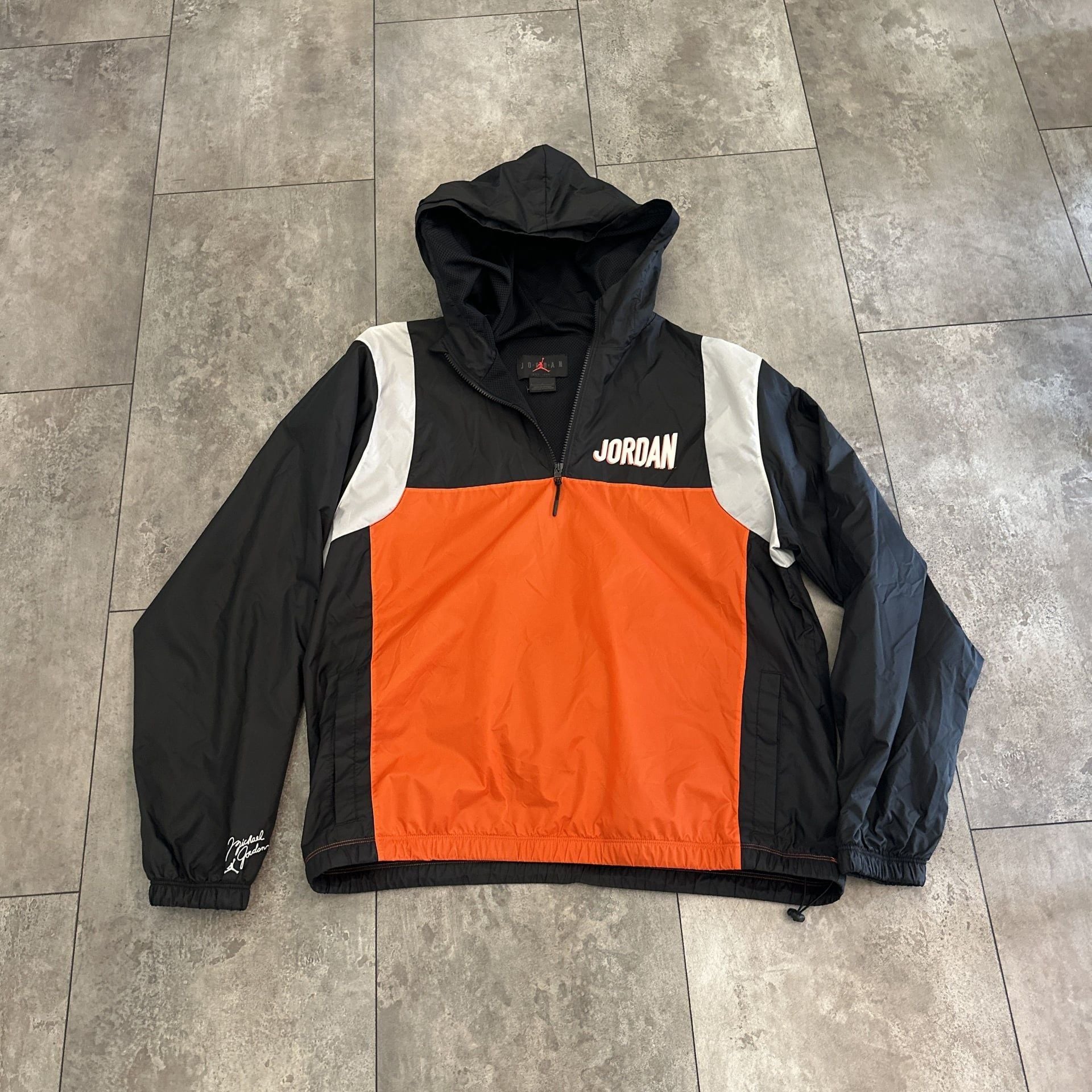 Nike Jordan Flight MVP Hoodie PullOver Jackie Size L Color Orange Black... 6