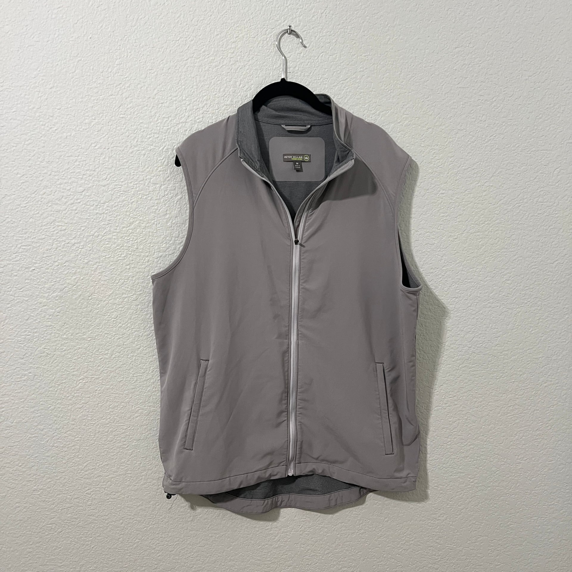 Peter Millar Crown Sport Mens Gray Sleeveless Vest Golf Lightweight Medium 2