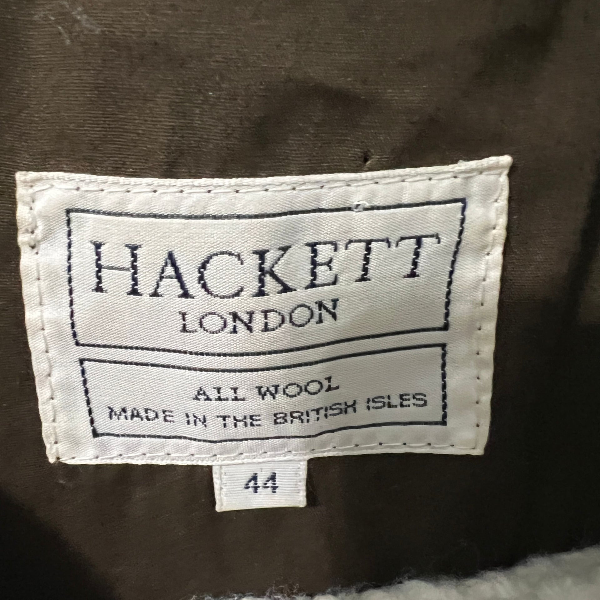 Hackett London Derby Tweed Men's Brown Green Plaid Wool Coat Size 44 / US XL 2
