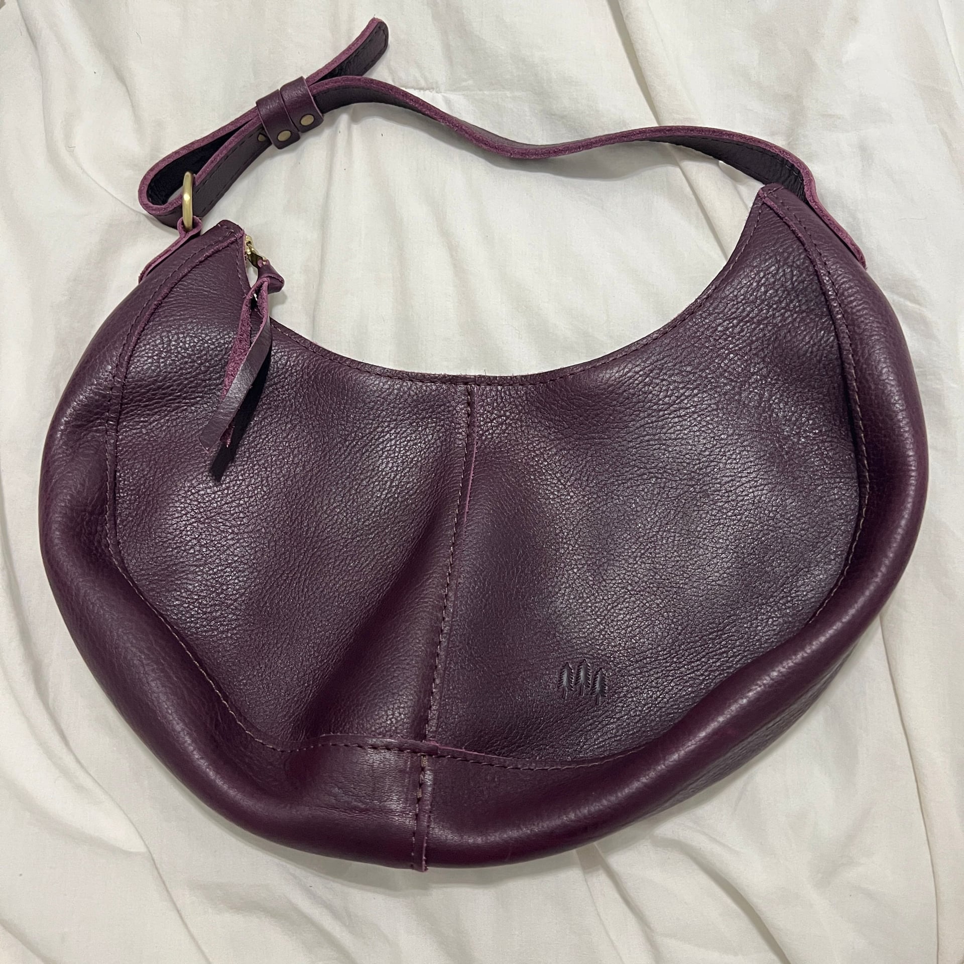Portland Leather Nora Shoulder Bag Purple Plum Leather 4