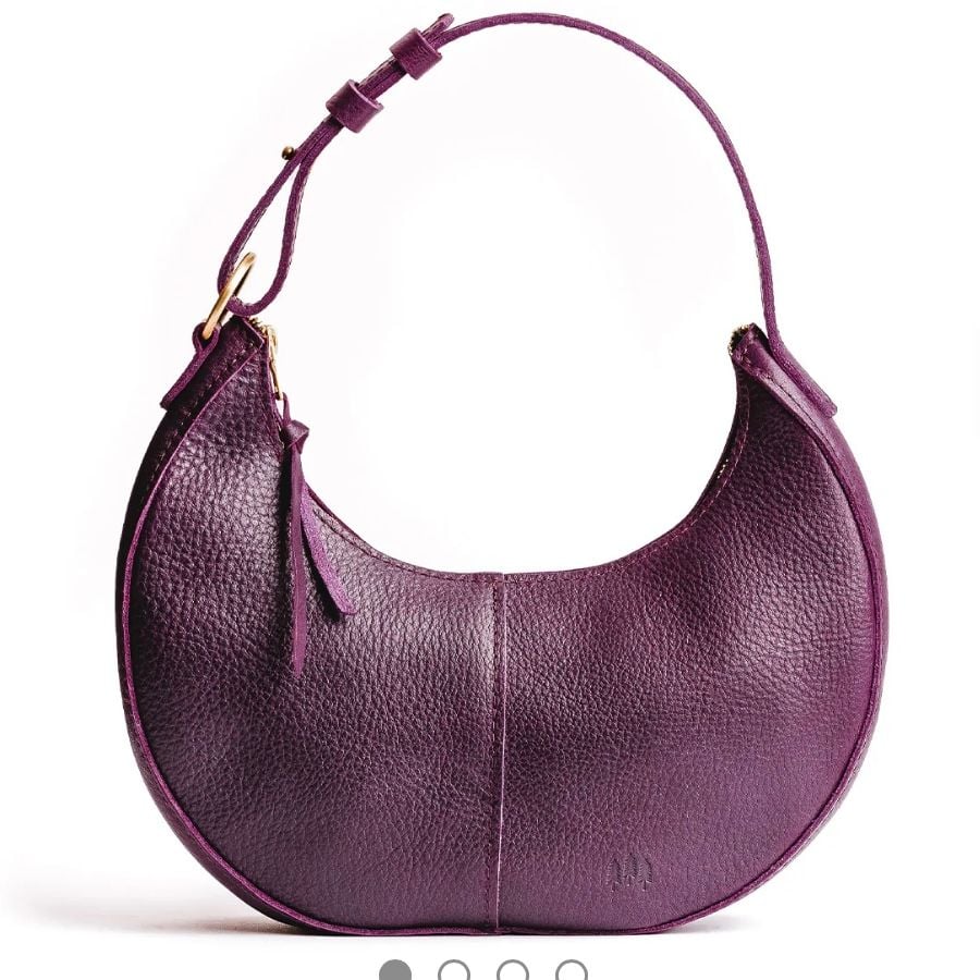Portland Leather Nora Shoulder Bag Purple Plum Leather 2